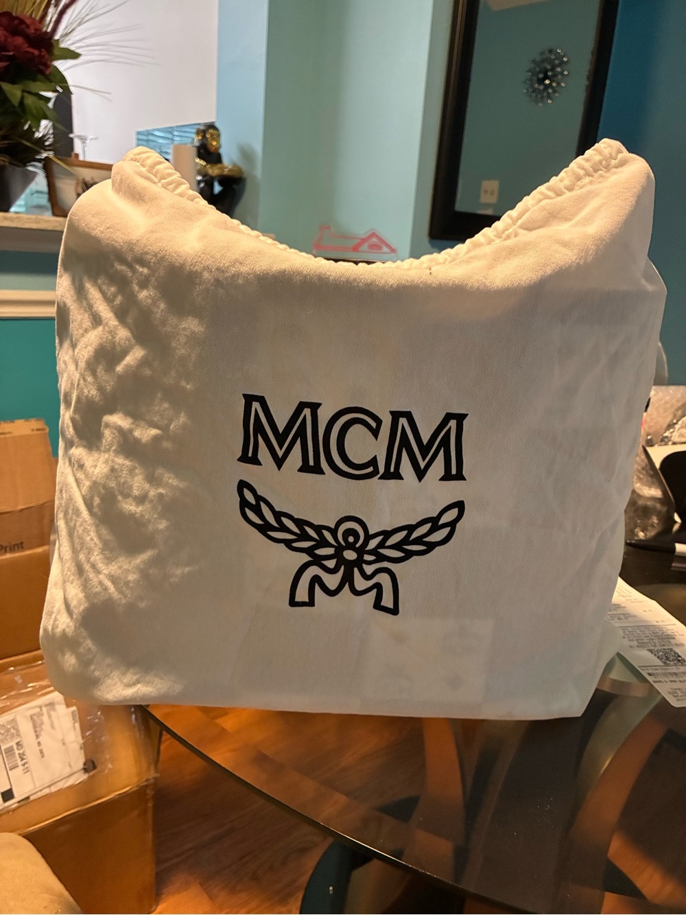MCM Medium Visetos Aren Tote in Black & White Checkerboard - Pristine! ๐ฅ - Picture 11 of 14